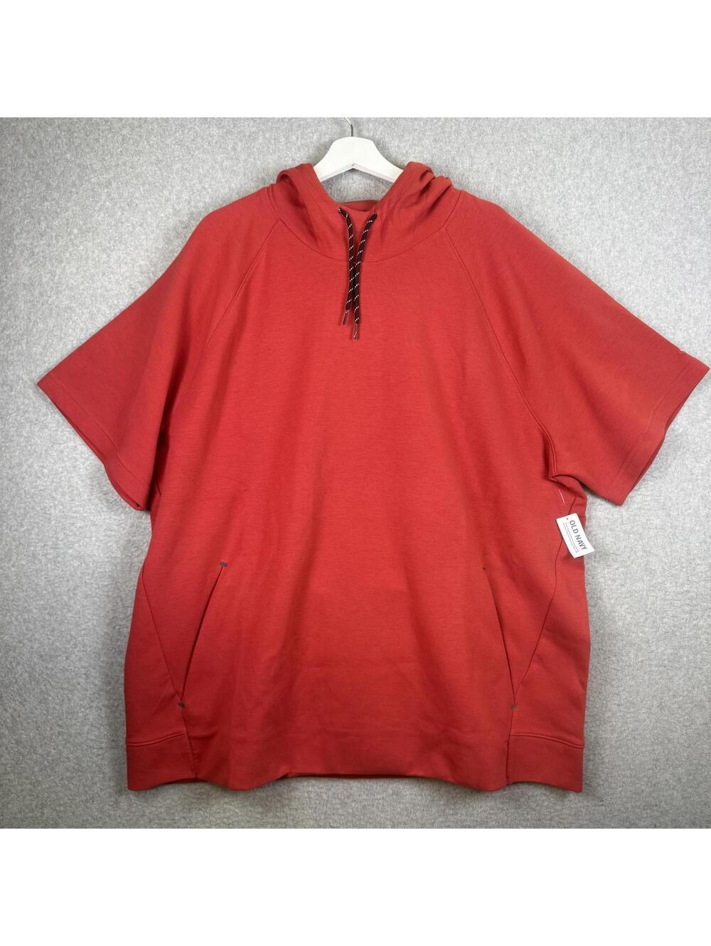 New Old Navy Active Men's 3XL XXXL Dynamic Fleece Red Short Sleeve Sweater Shirt